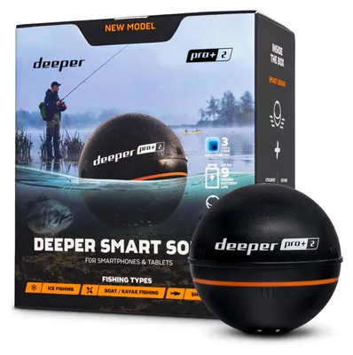 Produktbild von Deeper PRO+ 2 Fischfinder Echolot mit Tiefenmesser & GPS – für Kajak, Boot & Eisangeln
