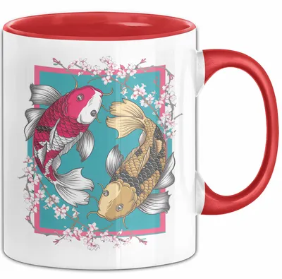 Produktbild von Koi-Fisch-Liebhaber Tasse Geschenk Koifische (Rot)