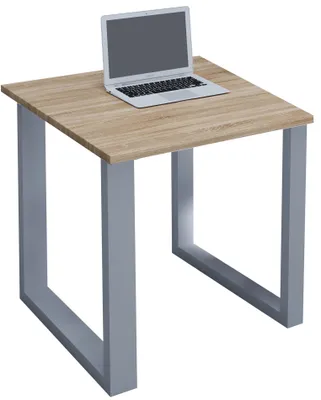 Produktbild von VCM Holz Schreibtisch | H. 76 x B. 80 x T. 80 cm | Computertisch schlicht | Füße aus hochwertigem Metall | Arbeitstisch | Büromöbel - Lona U