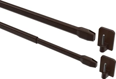 Produktbild von Interdeco Vitragestangen mit Klebehaken / ausziehbare Scheibenstangen Braun, Typ Geno, 30-50 cm, Pack. 2 Stück