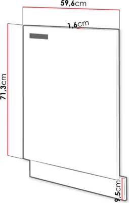 Image de Porte de meuble de cuisine GENJI - 713x596 mm, gris / blanc brillant