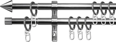 Produktbild von Stilgarnitur Set Edelstahl (120-230cm) ausziehbar Palma-Doppellauf-Garnitur
