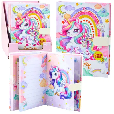 Produktbild von Niedliches Tagebuch/Notizbuch mit Einhornmelodien und bunten Seiten