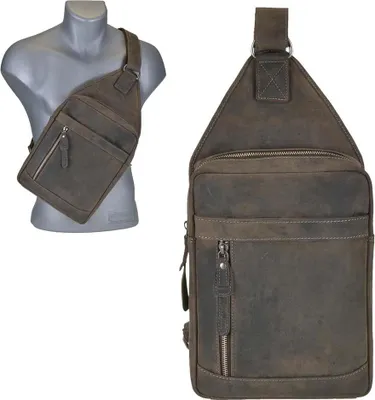 Produktbild von Greenburry Umhängetasche Crossbag Bodybag Fahrradtasche Rucksack Leder braun Vintage Revival Limited 1978-22
