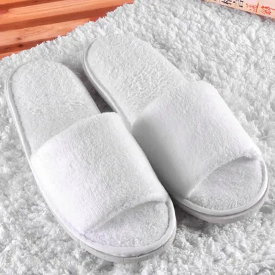 Produktbild von Uni einfarbiges Korallenvlies Warm Open Toe Home Innenschuhe Hotel Slippers