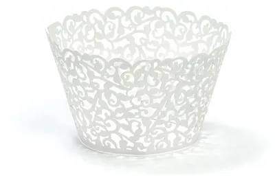 Muffinförmchen aus Karton, 10 Stück, weiß, 5,5 x 8,5 cm