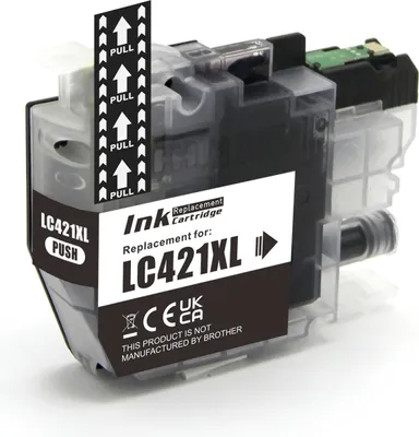 Image de TECHTEK Encre remplace LC-421XL (LC421XLBK) compatible avec [Brother] DCP-J 1050 DW, DCP-J 1140 DW, DCP-J 1800 DW, MFC-J 1010 DW