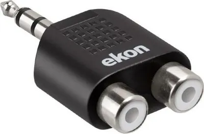 Zdjęcie produktu dla Ekon ECASPLITJACK1M2RCA, Czarny, 3.5 mm, RCA, Męska, Żeńska, 100 mm