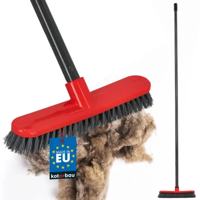 Produktbild von KOTARBAU® Bodenschrubber 26cm Besen mit PVC Borsten Schrubber mit Metallstiel Reinigungsbürste Scheuerbürste zum Reinigen von Böden Kunststoff