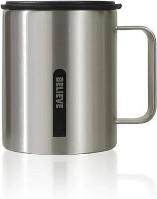 Produktbild von Famanu Thermobecher 316 Edelstahl Doppelwandig Isoliert mit Griff 400 ml – Isolierbecher für Warm und Kalt