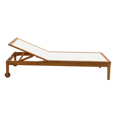 Produktbild von Miliboo - Sonnenliegen weiß und Massivholz (2er-Set) NAVEEN