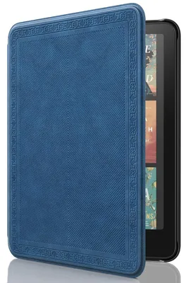 Produktbild von MoKo Hülle für 7" Kindle Paperwhite 12. Gen& Colorsoft, Blau Vintage Twill
