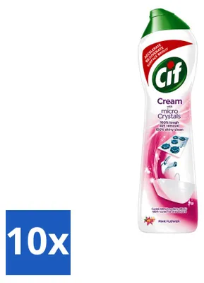 Produktbild von 10 x Cif Schuurmilch Cream Pink Flower - 500 ml - Vorteilspackung - 10 Stücke