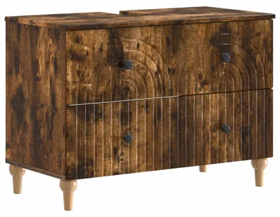 Immagine prodotto di Mobiletti sotto lavabo ALKMAAR, legno effetto rovere, 82 x 41 x 59 cm