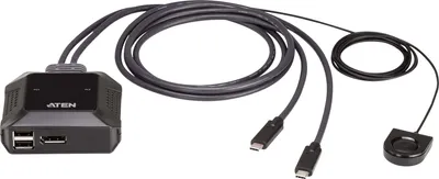 Produktbild von ATEN US3312 2portový KVM přepínač USB-C 4K DisplayPort s dálkovým ovládáním