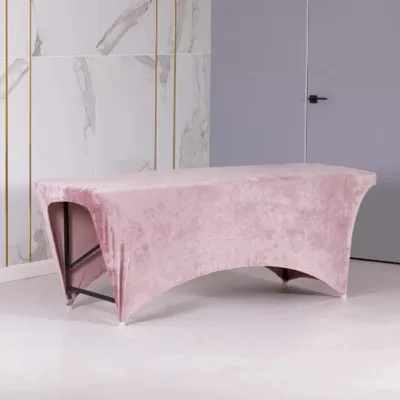 Velours-Liegebezug in rosa für Kosmetikliegen (70-75 cm Höhe) 