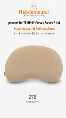 Produktbild von Kissenbezug passend für TEMPUR Curve & Sonata S/M – 61 × 40 cm, KI-generiertes Bild