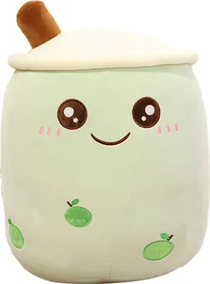 Produktbild von Bubble Tea Plüschtier Boba Kuscheltier Plüschpuppen Bubble Tea Umarmungs Kissen, Cartoon Plüsch Puppen-Grün-50cm