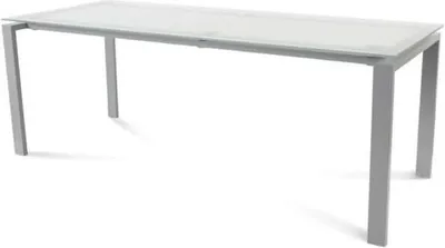 Produktbild von Schreibtisch Total BxTxH 200x80x73cm Gestell grau Platte Glas satiniert.