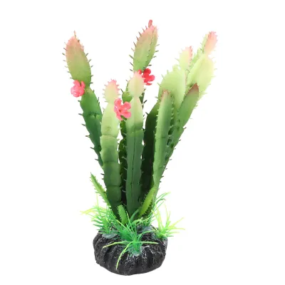 Immagine prodotto di Decorazione di cactus artificiale, pianta di plastica per terrario e casa, decorazione di habitat per rettili
