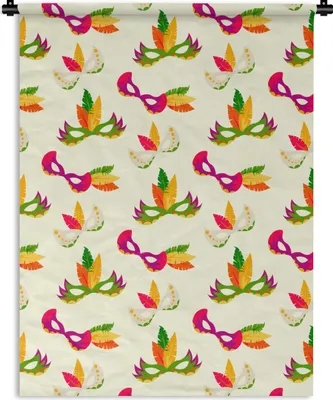 Produktbild von MuchoWow® Wandteppich Wandbehang Karneval - Masken 120x160 cm Tapisserie Dekoration Wandtuch - Wohnzimmer - Moderne
