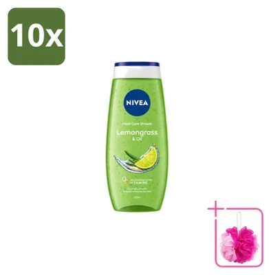 Immagine prodotto di 10 flaconi di gel doccia Nivea al limone e agli oli - 250 ml - confezione risparmio - 10 pezzi