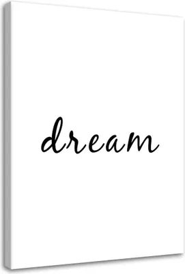 Produktbild von Leinwandbild typografie dream 60x90 cm Feeby grau wandbild bereit zum aufhängen