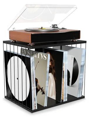 Immagine prodotto di Supporto vintage in legno per dischi, con capacità per 100 album
