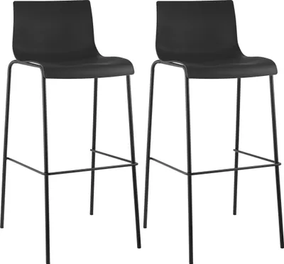 Produktbild von CLP 2er Set Barhocker Hover Kunststoff 4-Fuß Gestell 4-Fuß Gestell schwarz Gestell Farbe schwarz