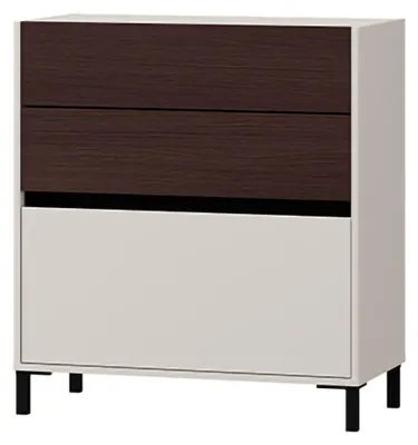 Produktbild von Amed - Sideboard, 80x40x88h cm Cremeweiß, 3 Schubladen
