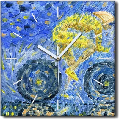 Produktbild von Coloray Uhr auf Leinwand 30x30 cm Wand Uhr Dekoration Wohnzimmer Segeltuch weiße Zeiger -Radfahrerstraßenrennen.