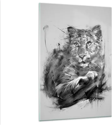 Produktbild von Bilder auf glas - Einteilig - Tier Abstraktion - 80x120cm - Glasbilder - Wandbilder - Bilder - zum Aufhängen bereit - Wanddekoration aus Glas - Glas Bilder - Wandbild auf Glas - GPA80x120-3850