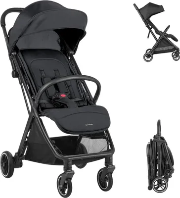 Produktbild von Kikkaboo Kinderwagen Buggy Lauren verstellbar faltbar Aluminiumrahmen bis 22 kg schwarz
