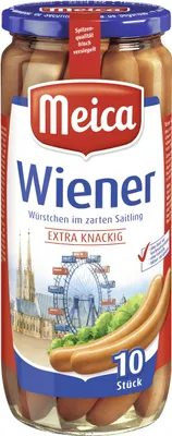 Produktbild von Meica Wiener Würstchen im zarten Saitling extra knackig 500g