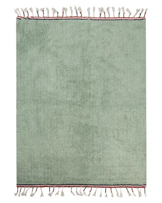 Obrázok produktu pre BELIANI Koberec zelený bavlnený 140 x 200 cm obdĺžnikový so strapcami ručne tkaný boho moderná detská izba