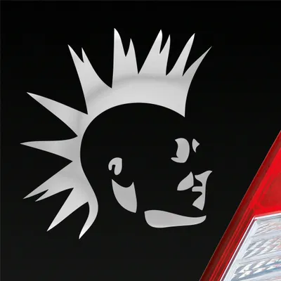 Produktbild von Auto Aufkleber Punker Punk New Wave Rock Tuning 10x11 cm Silber Sticker Heckscheibenaufkleber