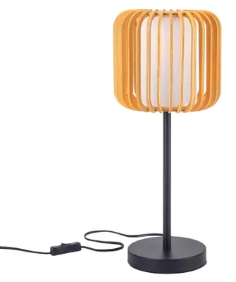 Immagine prodotto di Lampada da tavolo in nero e legno chiaro per lampadina E27