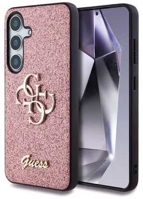 Zdjęcie produktu dla Etui Guess Fixed Glitter Big 4G Metal    Logo Do Samsung Galaxy S25 Różowy