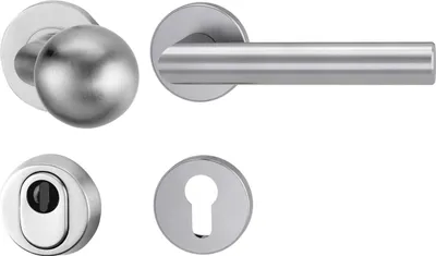 Produktbild von Griffwerk LUCIA PROFESSIONAL Schraubtechnik -Edelstahl matt Schutzrosettengarnitur -Knopf R3 -ZA -Kombi-Innenrosettensatz rund
