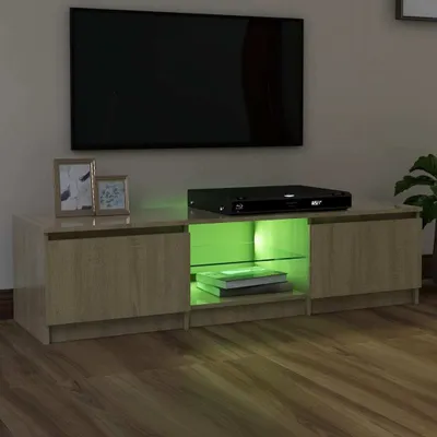 Produktbild von The Living Store TV-Schrank mit LED-Leuchten Sonoma-Eiche 140x40x35,5 cm