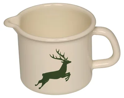 Schnabeltopf Ø 9 cm, 0,5 l, Emaille, Grün, mit Deckel