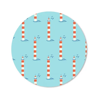 Produktbild von MuchoWow® Mauspad Mousepad Leuchtturm - Blau - Strand - Muster 40x40 cm - Mousepads - Maus Mat - Pad - Mausunterlage - Schreibtisch Accessoires