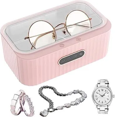 Immagine prodotto di Pulitore a ultrasuoni per occhiali - 400 ml - Rosa - Area di pulizia a ultrasuoni da 400 ml