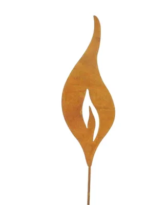 Produktbild von Flamme rost Metall Stecker Weihnachten Blumenstecker Deko Gartenstecker, Größe:18 x 6.5cm. L23cm