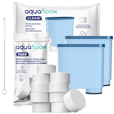 Obrázek produktu pro AquaFloow 2x vodní filtr pro plně automatické kávovary Philips / Saeco + čisticí kartáč + tablety na odvápnění