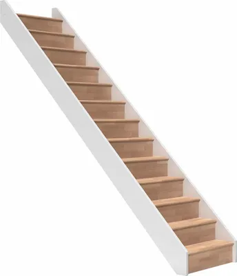 Produktbild von Dolle Raumspartreppe Paris mit Setzstufen Buche weiß Treppenlauf gerade ohne Geländer