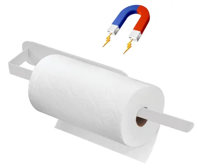 Magnetischer Küchenrollenhalter aus Stahl, 28,5 cm, weiß