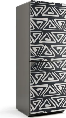 Produktbild von Abstraktes Dreiecksmuster – Magnetische Kühlschrank Abdeckung – Dekorfolie magnetisch Küche – Kühlschrank Magnet Deko – selbstklebende Magnettafel – Magnetfolie für Kühlschranktür – 70x190 cm