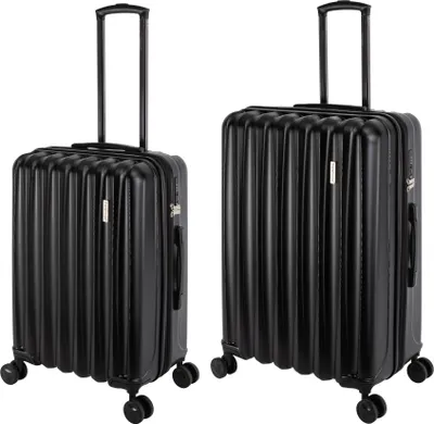 Produktbild von Travelhouse - Porto - Reisekoffer Set   M & L - Hartschalenkoffer Reise-Trolley Koffer Set, (+25%) erweiterbar, TSA, 4x Rollen, schwarz