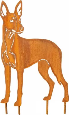Produktbild von Edelrost Podenco - Rost Deko Hund Rostfigur Gartendeko für Draußen - stabile Metall Gartenfigur aus Stahl - Wetterfest für Beet Terrasse - 45x30cm